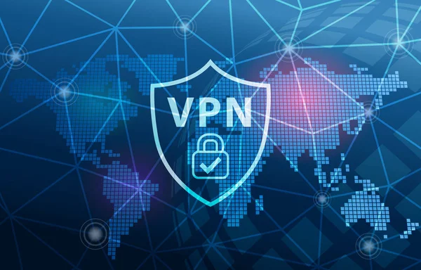 Vpn Віртуальна Приватна Мережева Технологія Безпечне Єднання Кібербезпека Фон — стокове фото