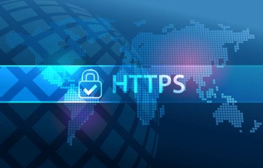 HTTPS Secure Data Transfer Protocol on Web clipart