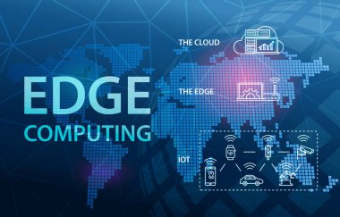 Edge Computing Internet Bulut Teknolojisi Konsept Arka Plan