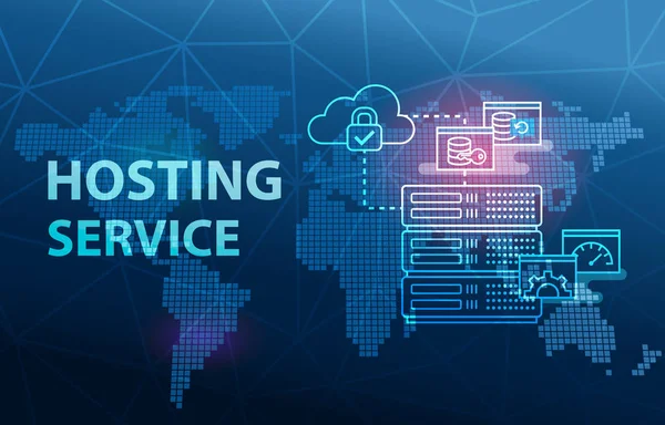 Achtergrond Van Web Hosting Technologie Internet Networking Service — Stockfoto