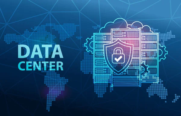 Προστασία Server Data Center Cloud Connection Security Concept Ιστορικό — Φωτογραφία Αρχείου