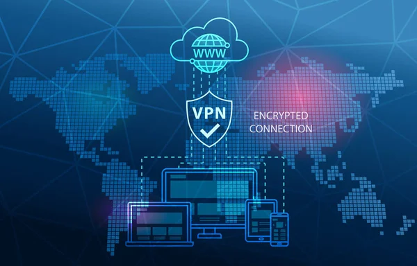 Vpn Virtual Private Network Technology Conexão Segura Cyber Security Background — Fotografia de Stock