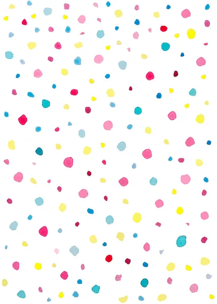 Suluboya renkli noktalar. Suluboya konfeti kusursuz desen. El çizilmiş noktalar