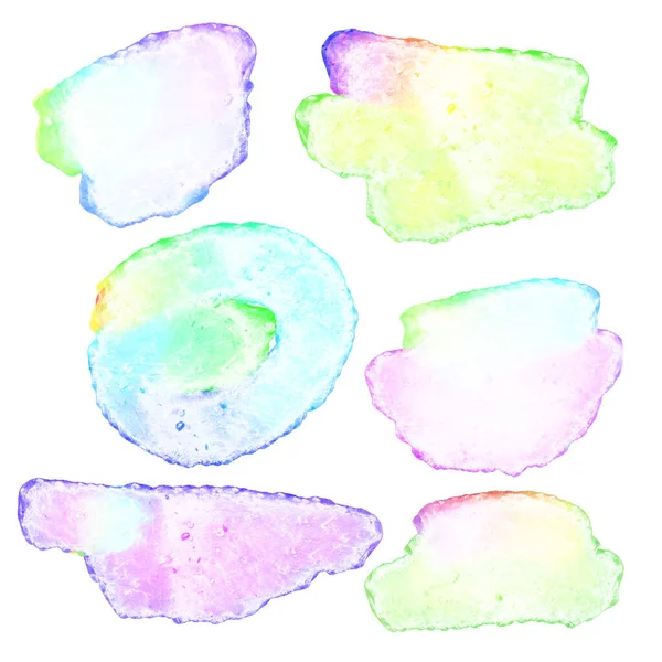 Suluboya metin çerçevesi. Renkli suluboya vuruşları - metin için boşluk.