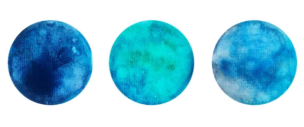 Suluboya elle boyanmış daire şekli tasarım elementleri. Çok renkli suluboya noktalar. Metnin için suluboya lekeleri tasarımı