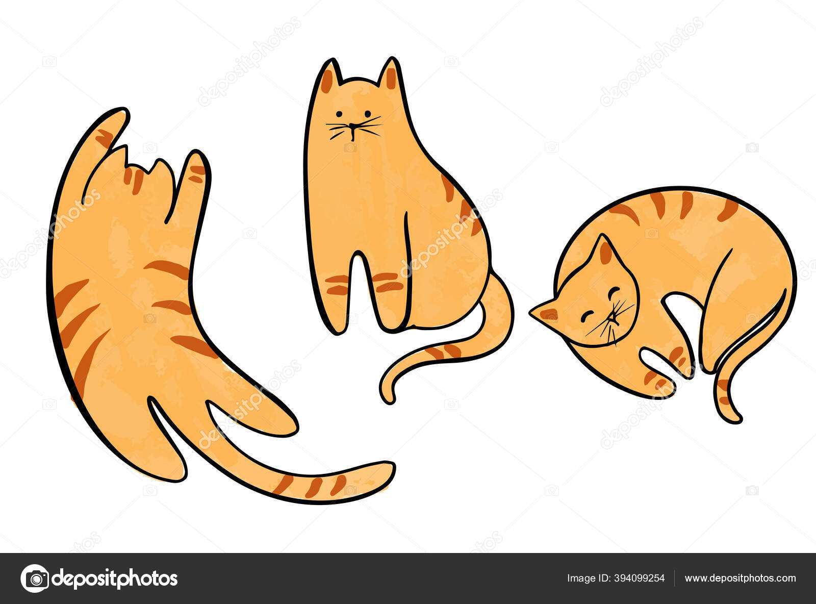 Cartoon cat. Funny Pets vector illustration. - Stock