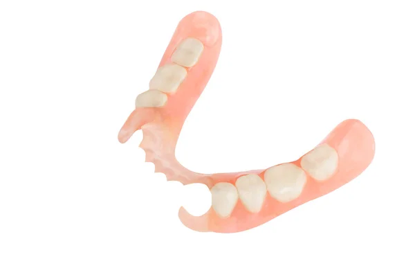 Beyaz Arkaplanda Çıkarılabilir Plastik Kısmi Takma Diş Telifsiz Stok Imajlar