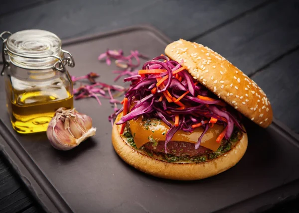 Imagen Una Hamburguesa Con Jamón —  Fotos de Stock