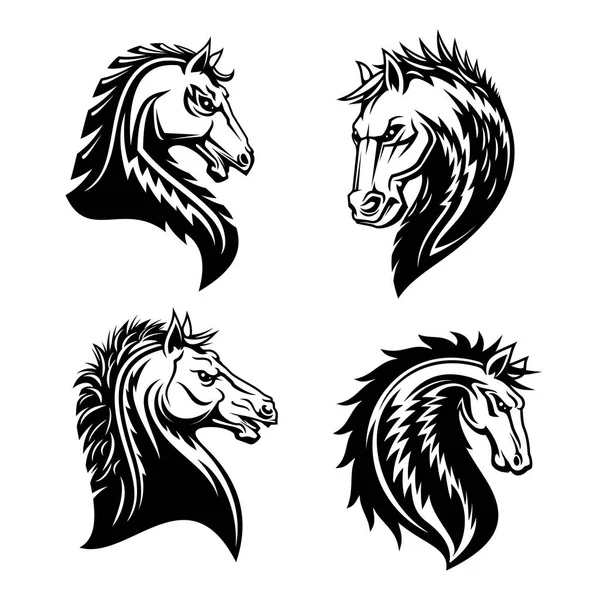 Horse heads vector design — Stock Vector