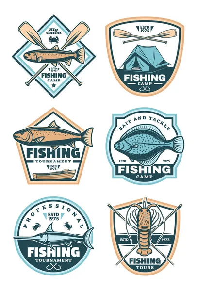 Rybářské sportovní ikony nastavit — Stockový vektor