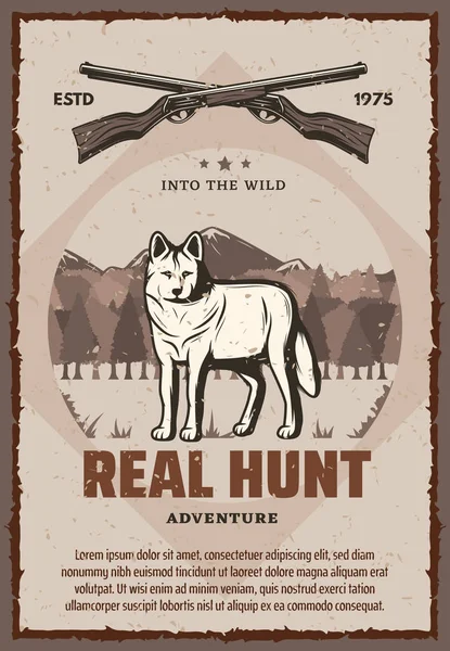Cartaz vetorial caça real —  Vetores de Stock