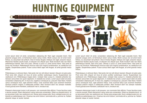 Modèle vectoriel d'équipement de chasse — Image vectorielle