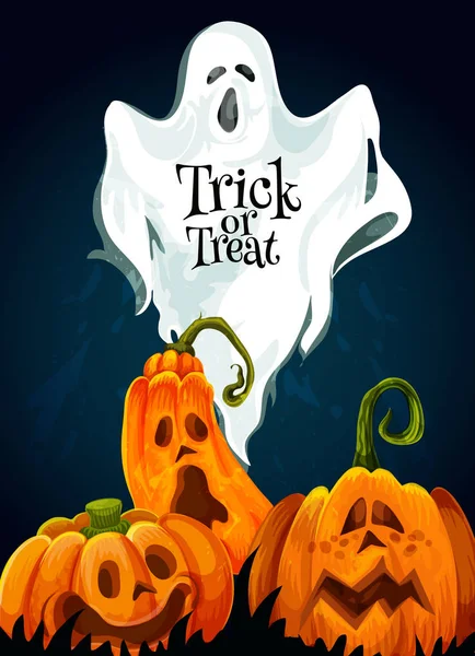 Halloween truco o tratar tarjeta de felicitación vector — Vector de stock