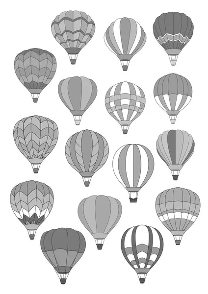 Luftballon isolierte Vektorsymbole gesetzt — Stockvektor