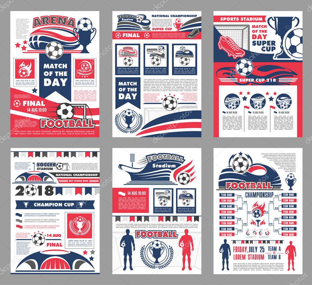 Football or soccer sport game match poster design