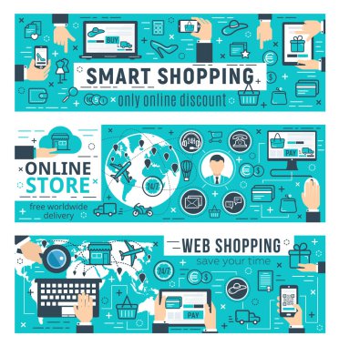 Online mağaza satış banner web tasarım alışveriş için