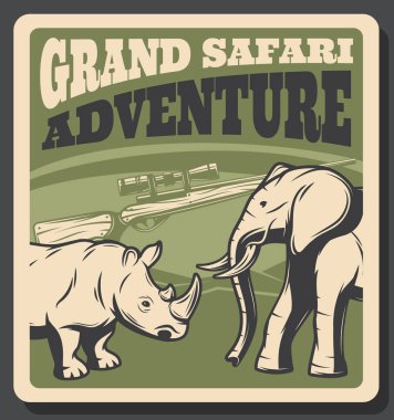 Spor tasarım avcılık safari hayvan retro poster