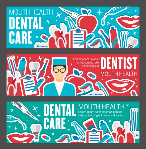 Dental clinic banner for tooth health care design — Stock Vector