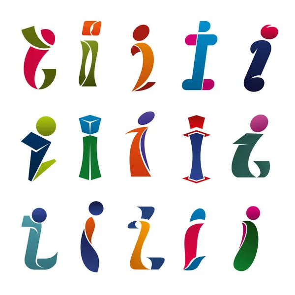 Modern font of alphabet letter I, branding design — Stock Vector