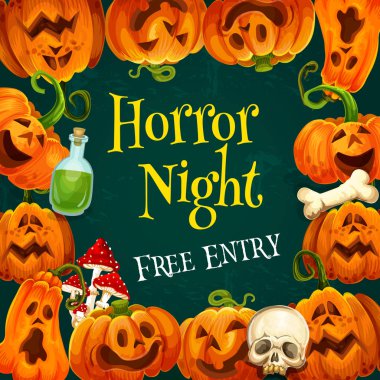 Cadılar Bayramı Balkabağı çerçeve gece parti poster için