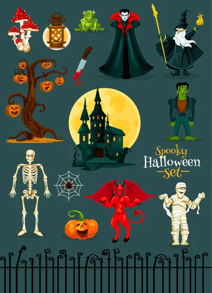 Halloween Monster Charakter, Horror Urlaub Design — Stockvektor