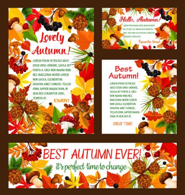 Merhaba sonbahar afiş ile sonbahar doğa çerçeve ayarla