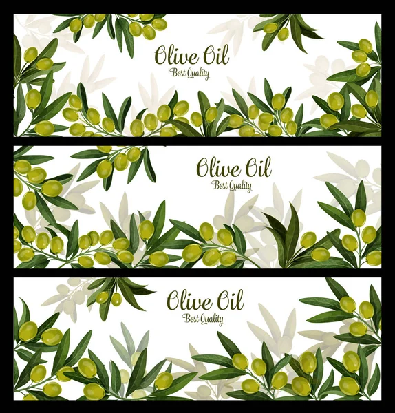 Aceite de oliva mejor calidad banners vectoriales — Archivo Imágenes Vectoriales