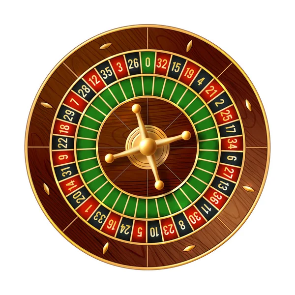 Casino Roulette Rad 3D-Vektor des Glücksspiels Spiel — Stockvektor