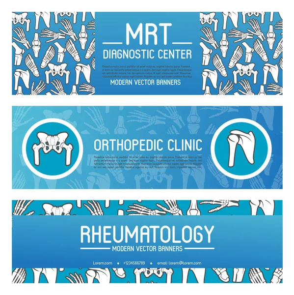 风湿病与骨科医学旗帜设计 — 图库矢量图片
