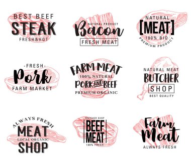 Et ürünleri için yazı vektör kroki