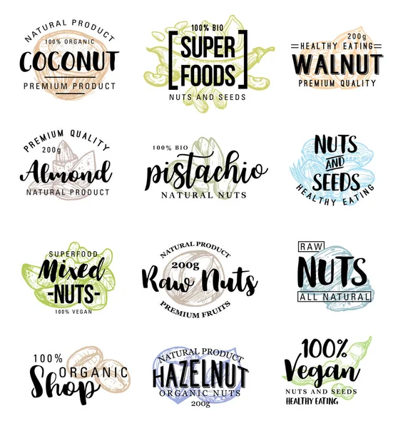 Vektör yazı fındık ve fasulye