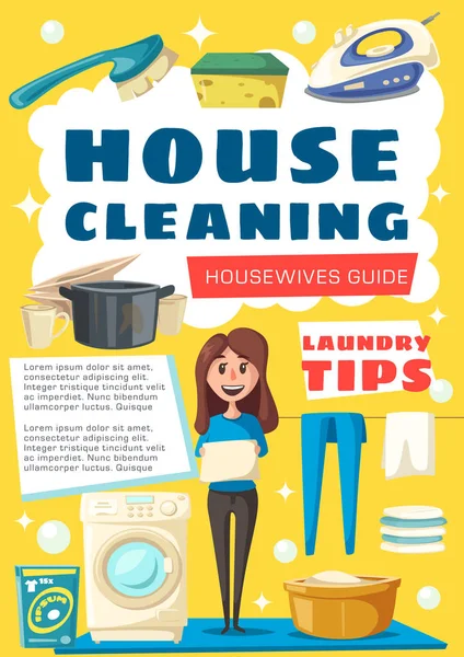 Brochure vectorielle pour le nettoyage des maisons — Image vectorielle