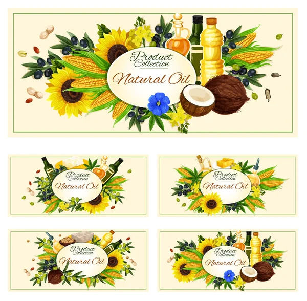 Pişirme yağı zeytin reklam ayçiçeği tohum vektör