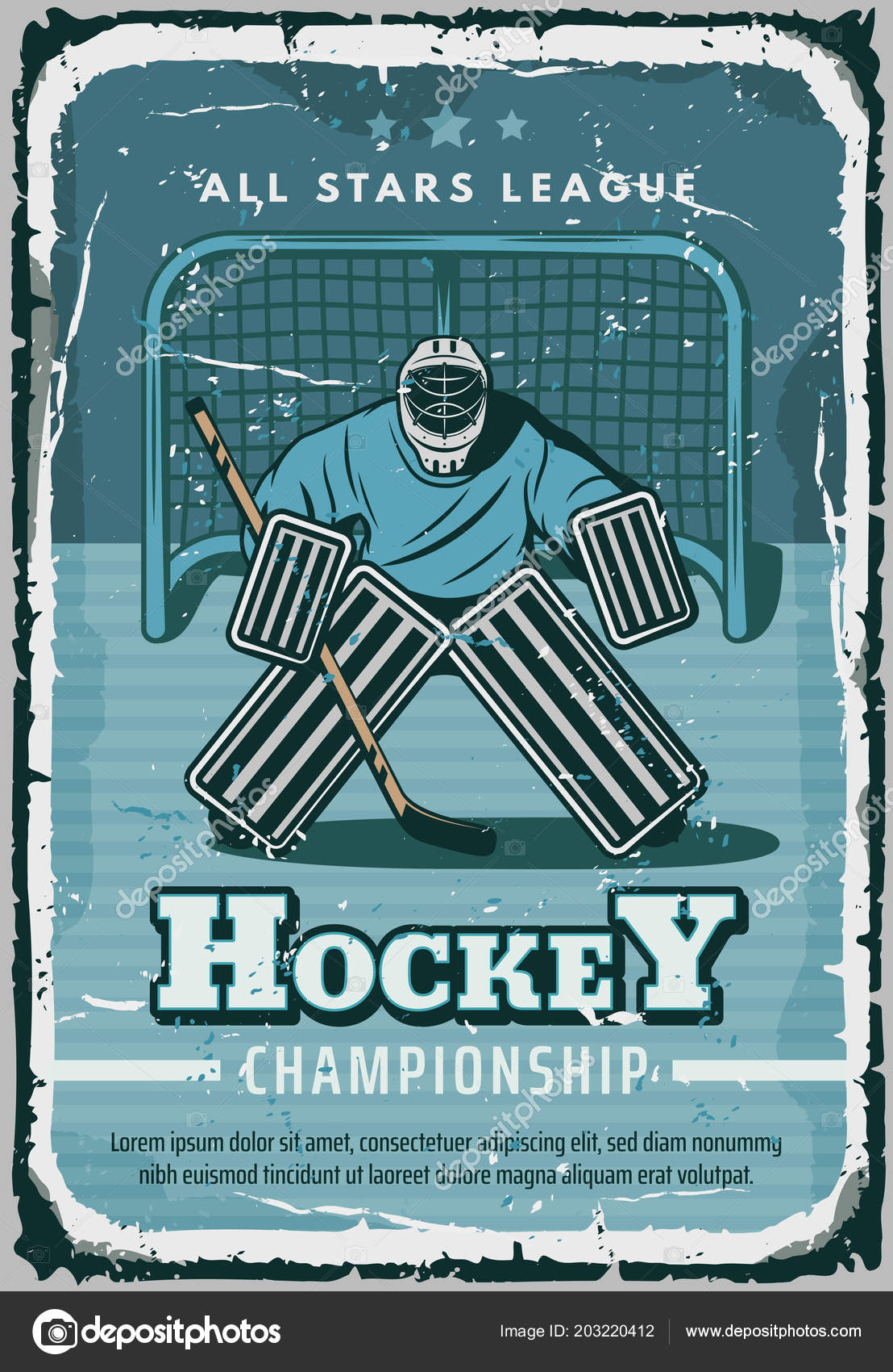 Vintage Hockey Sign  Hockey Championship