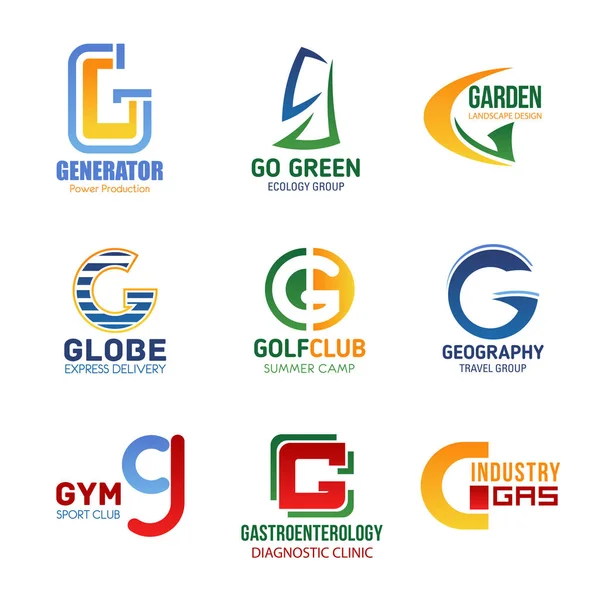 Vektor G betű ikonok a vállalati-azonosság — Stock Vector