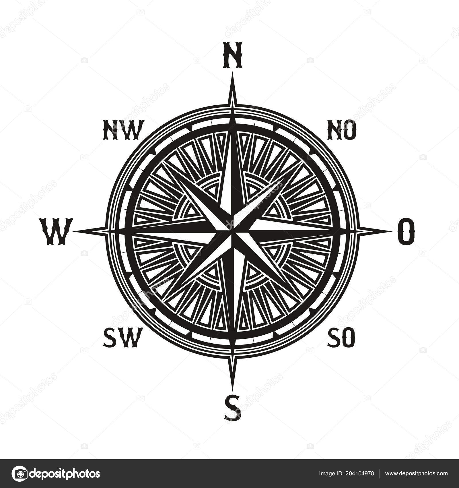 Compass Instrument Isolated Navigation Orientation