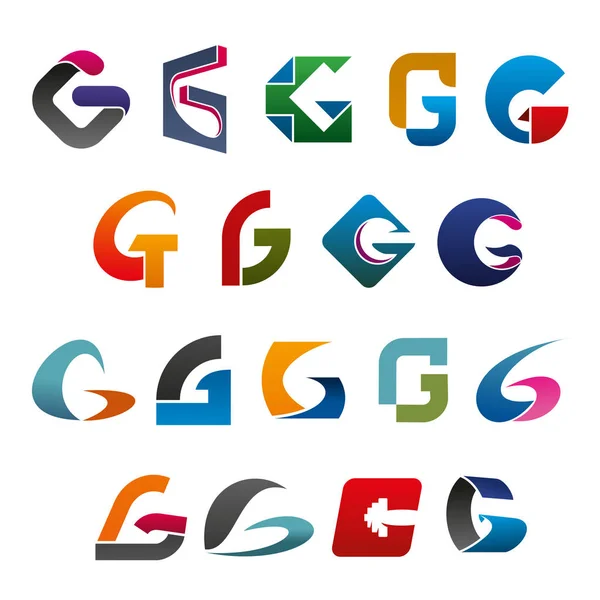 Símbolos de letra G e vetor de ícones para negócios — Vetor de Stock