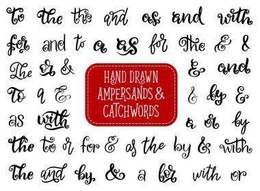 vektör el işaretleri ve catchwords çekilmiş