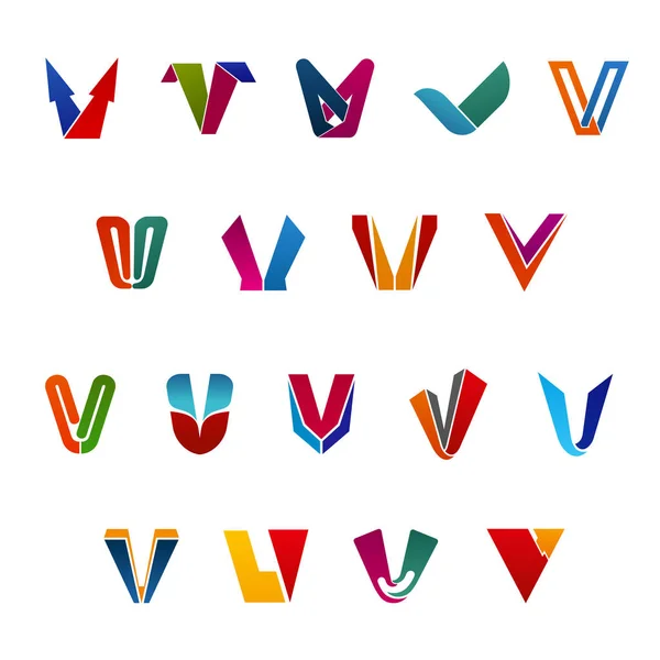 Lettera V icone vettoriali per le imprese — Vettoriale Stock
