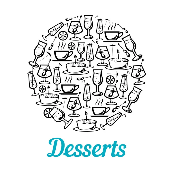 デザートやドリンクのベクトル ポスター — ストックベクタ