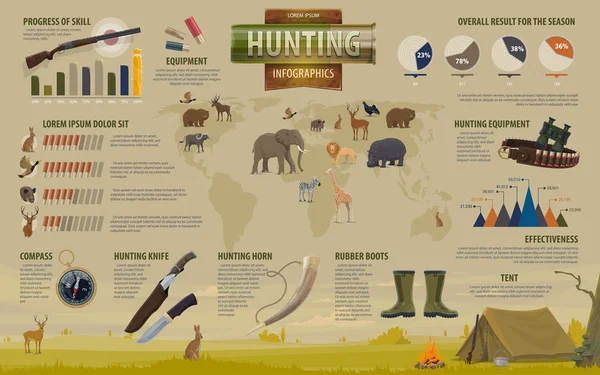 Διάνυσμα κυνήγι open season infographics — Διανυσματικό Αρχείο