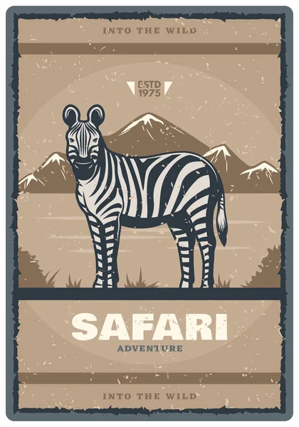 Cartaz do vetor vintage para clube de caça Safari — Vetor de Stock