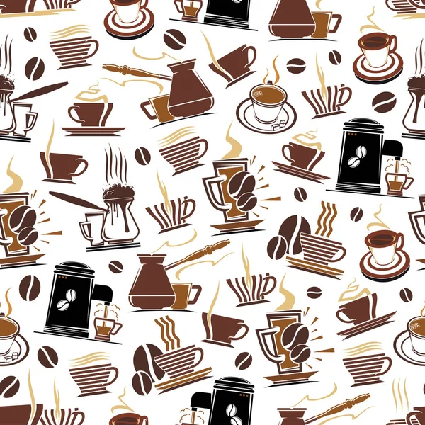 Vecteur tasse à café et les fabricants modèle sans couture — Image vectorielle
