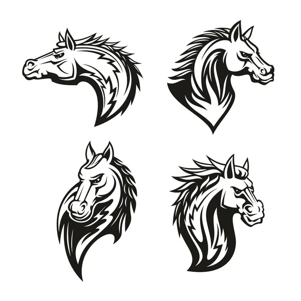 Icono vectorial de la cabeza de caballo real heráldica — Vector de stock