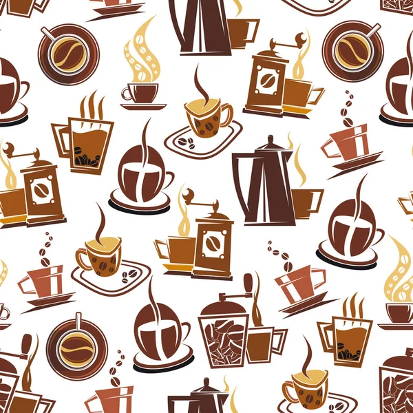 Modèle sans couture vectoriel de café — Image vectorielle