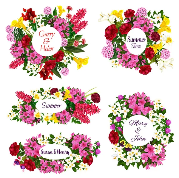 Fleurs vectorielles pour cartes Save the Date — Image vectorielle