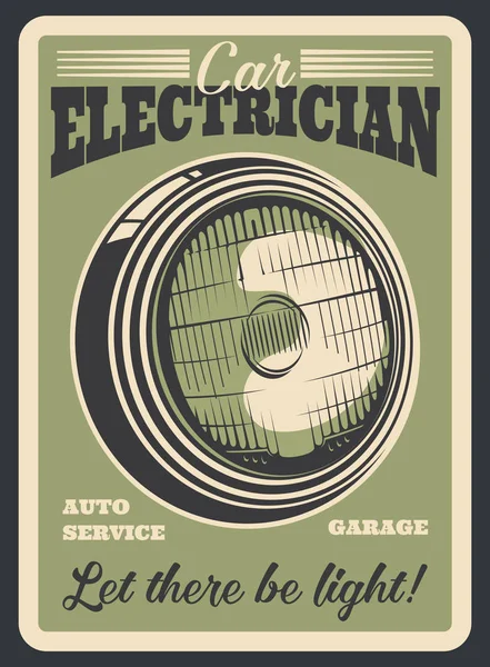 Auto coche servicio de electricista, reparación de faros — Archivo Imágenes Vectoriales
