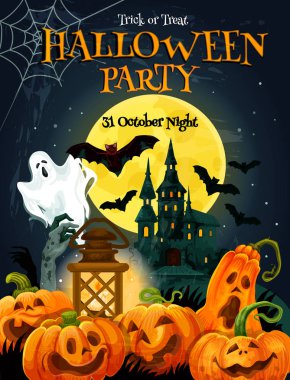 Halloween korku parti poster sonbahar tatil için
