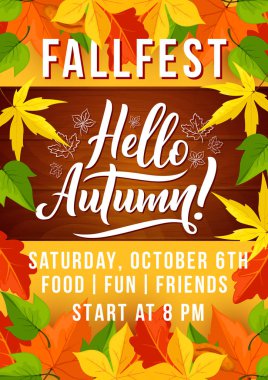 Sonbaharda hasat festivaline davet düşmüş yaprak ile