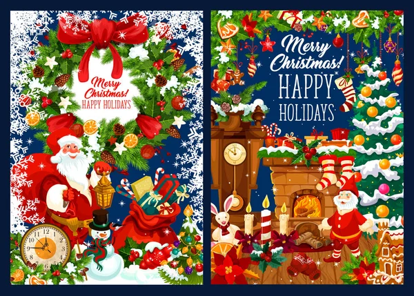 Karácsonyi kártya kívánságait, boldog téli üdülés — Stock Vector